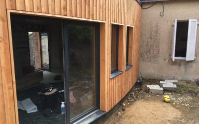 Extension avec bardage douglas 
#construibois #mai…